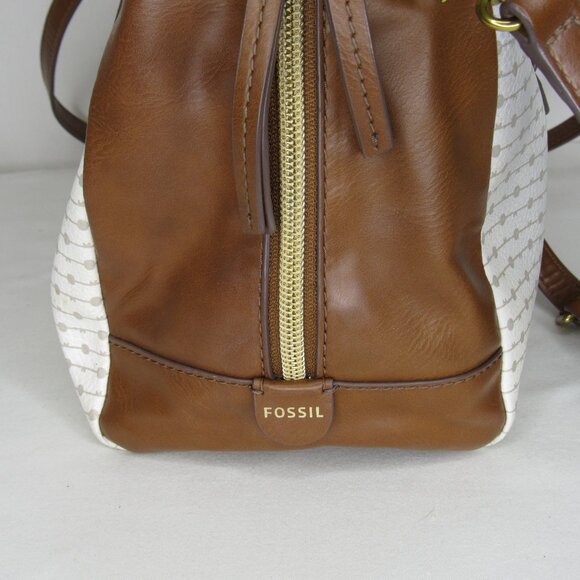 Fossil White Dot HAILEY Satchel Crossbody Purse - Picture 5 of 8